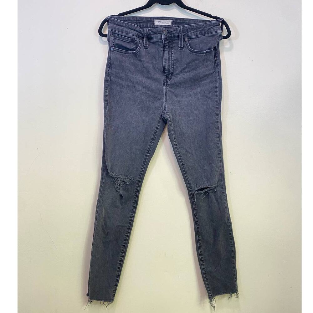 Madewell Raw hem Distressed Curvy High Rise Skinny 28 Jeans
